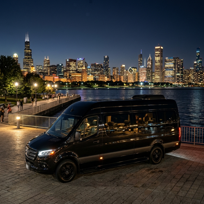 Luxury Black Car Services in Chicago with professional chauffeurs