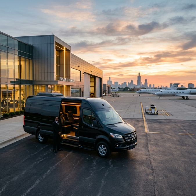 Luxury Chauffeur Service for Corporate Transportation at Chicago Airport